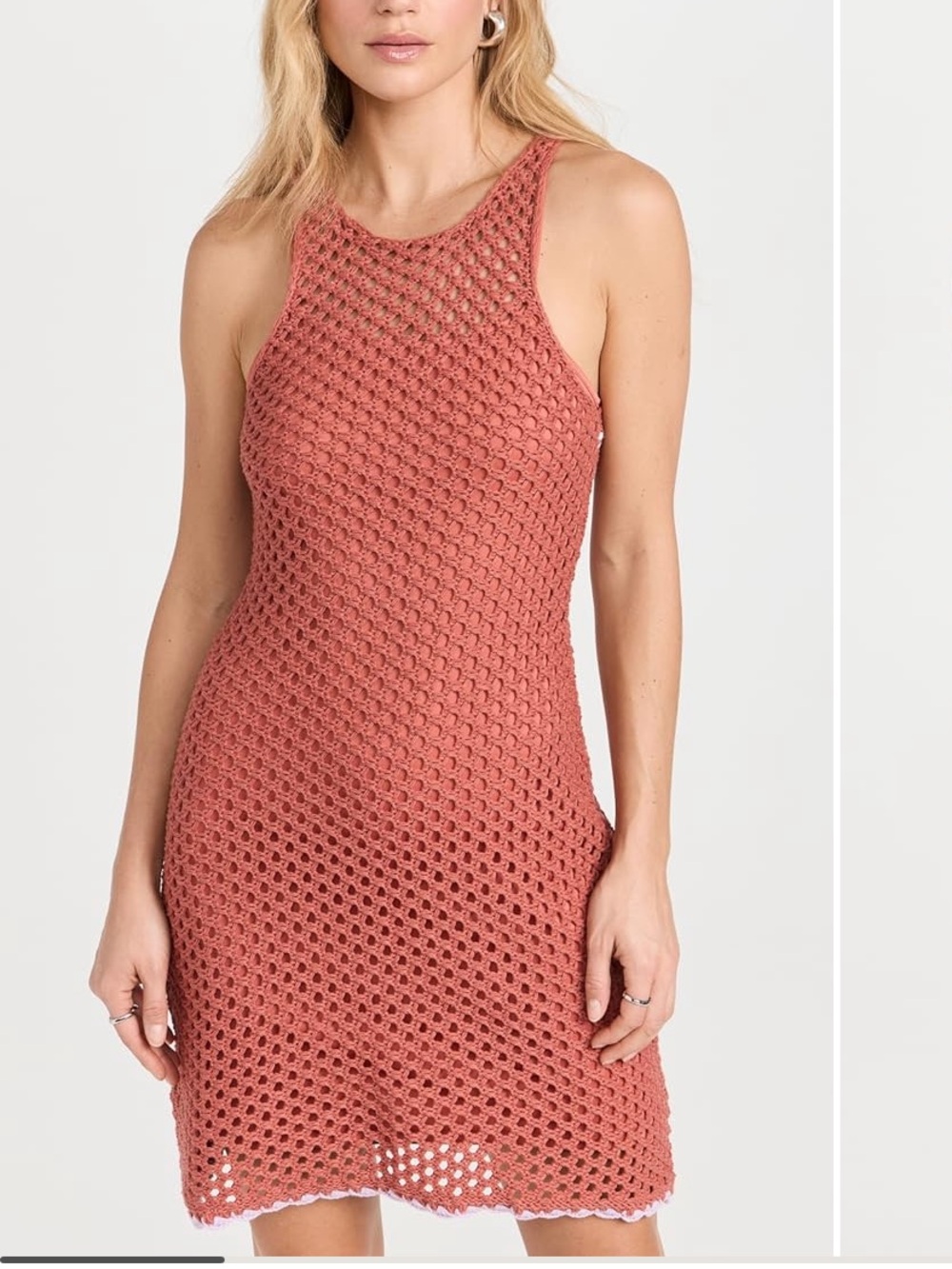 Minkpink “carver” crochet mini dress